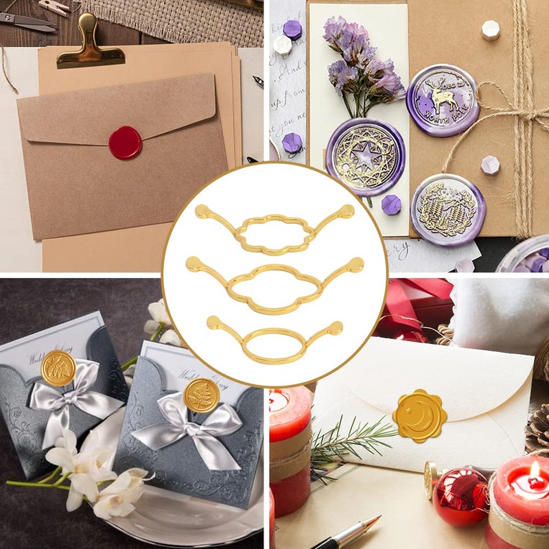 Restynic Wax Seal Stamp Kit - 3 Metal Molds & Silicone Mat | DIY Envelope Seals for Wedding Invitations, Gift Wrapping & Cards | Ideal for Crafting Enthusiasts - Image 4